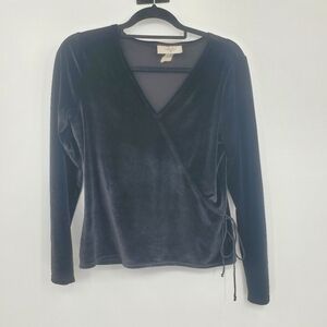 ◇ Vintage Versaille Black Velvet Wrap Top Size Large